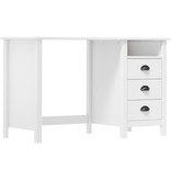 VidaXL Bureau Hill Range met 3 lades 120x50x74 cm massief grenenhout