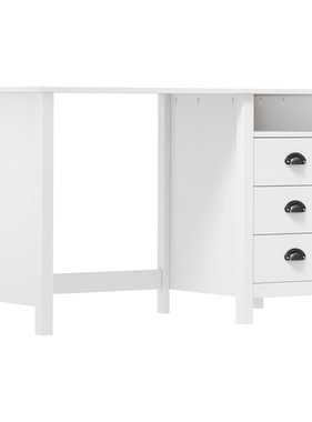 VidaXL Bureau Hill Range met 3 lades 120x50x74 cm massief grenenhout