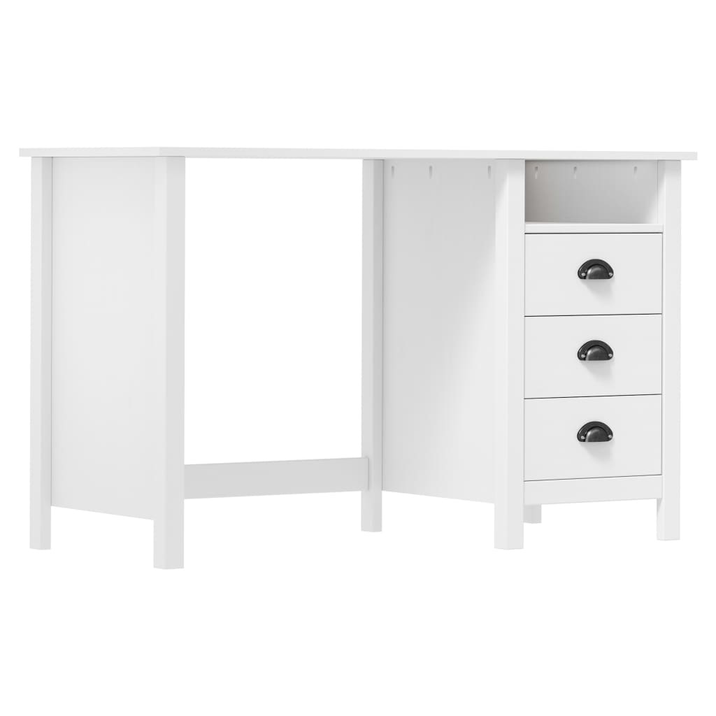 VidaXL Bureau Hill Range met 3 lades 120x50x74 cm massief grenenhout