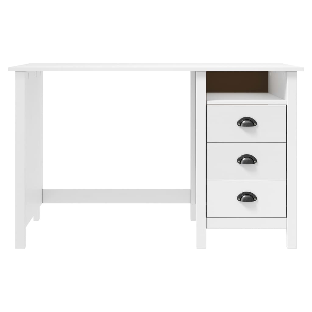 VidaXL Bureau Hill Range met 3 lades 120x50x74 cm massief grenenhout