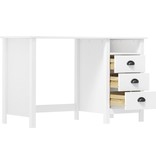 VidaXL Bureau Hill Range met 3 lades 120x50x74 cm massief grenenhout