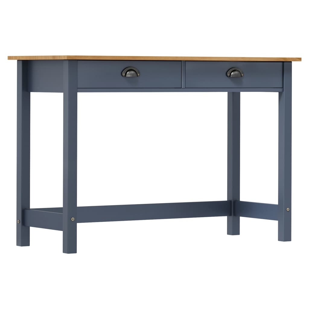 VidaXL Wandtafel Hill Range met 2 lades 110x45x74 cm grenenhout grijs