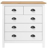 VidaXL Dressoir Hill Range 79x40x80 cm massief grenenhout wit