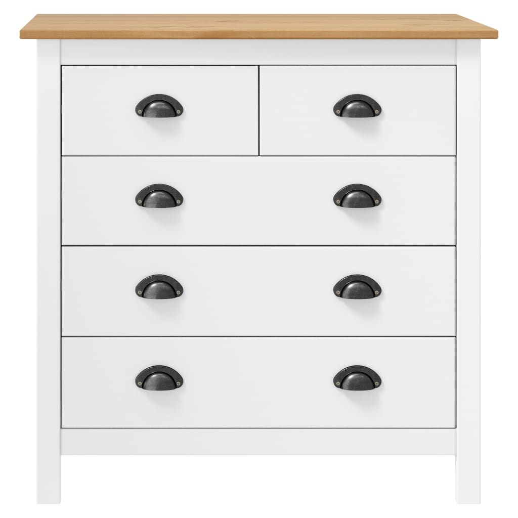 VidaXL Dressoir Hill Range 79x40x80 cm massief grenenhout wit