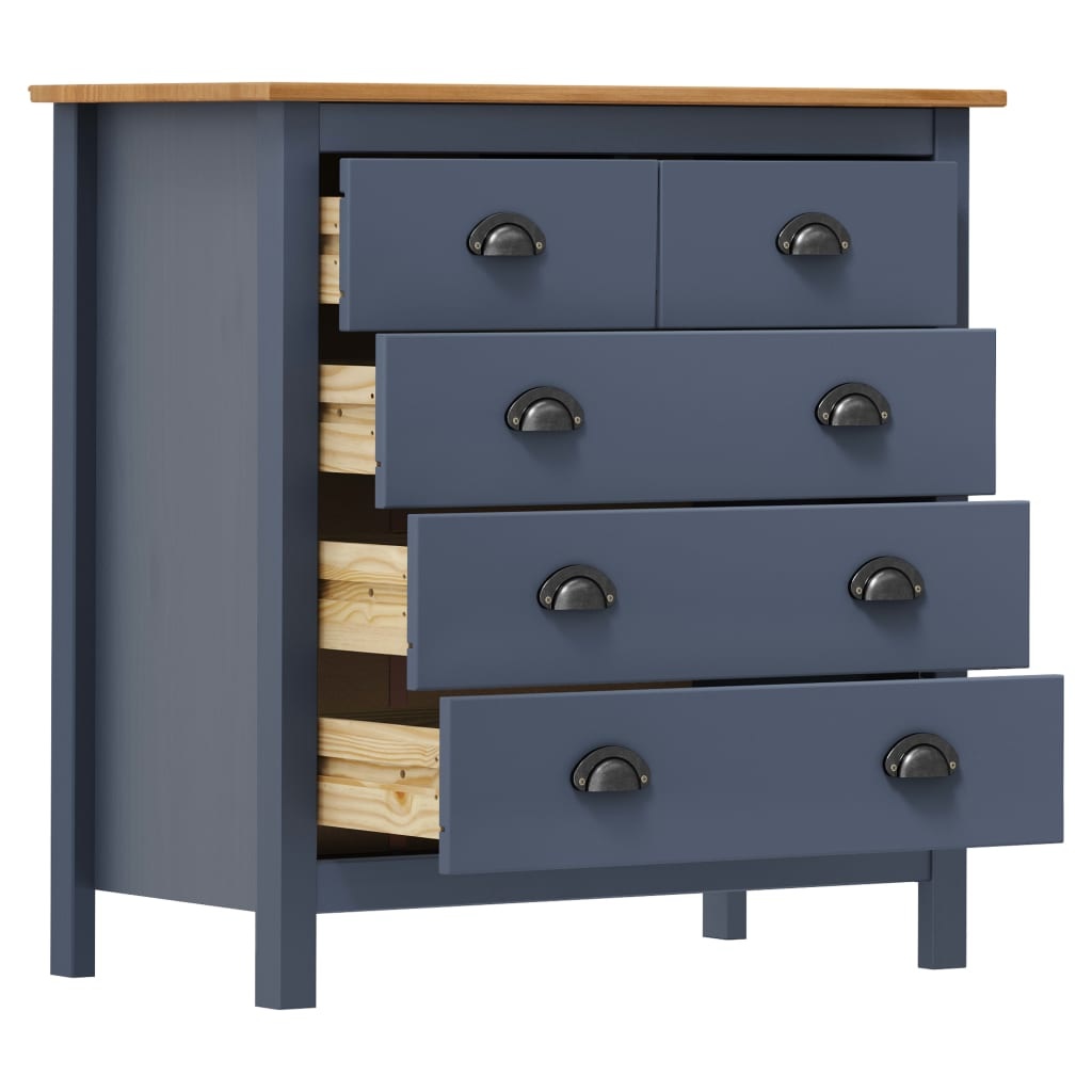 VidaXL Dressoir Hill Range 79x40x80 cm massief grenenhout grijs