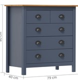 VidaXL Dressoir Hill Range 79x40x80 cm massief grenenhout grijs
