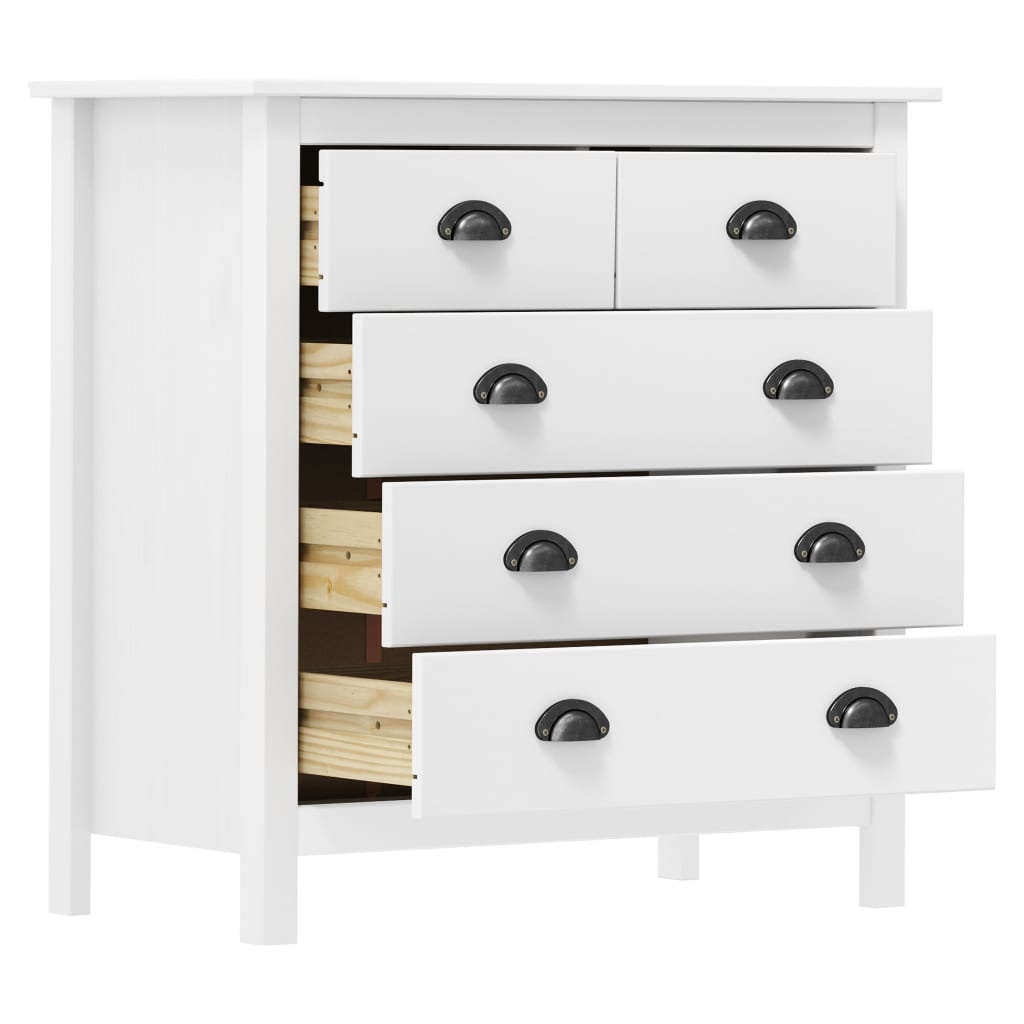 VidaXL Dressoir Hill Range 79x40x80 cm massief grenenhout wit