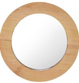 VidaXL Wandspiegel rond 40 cm teakhout