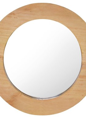 VidaXL Wandspiegel rond 40 cm teakhout