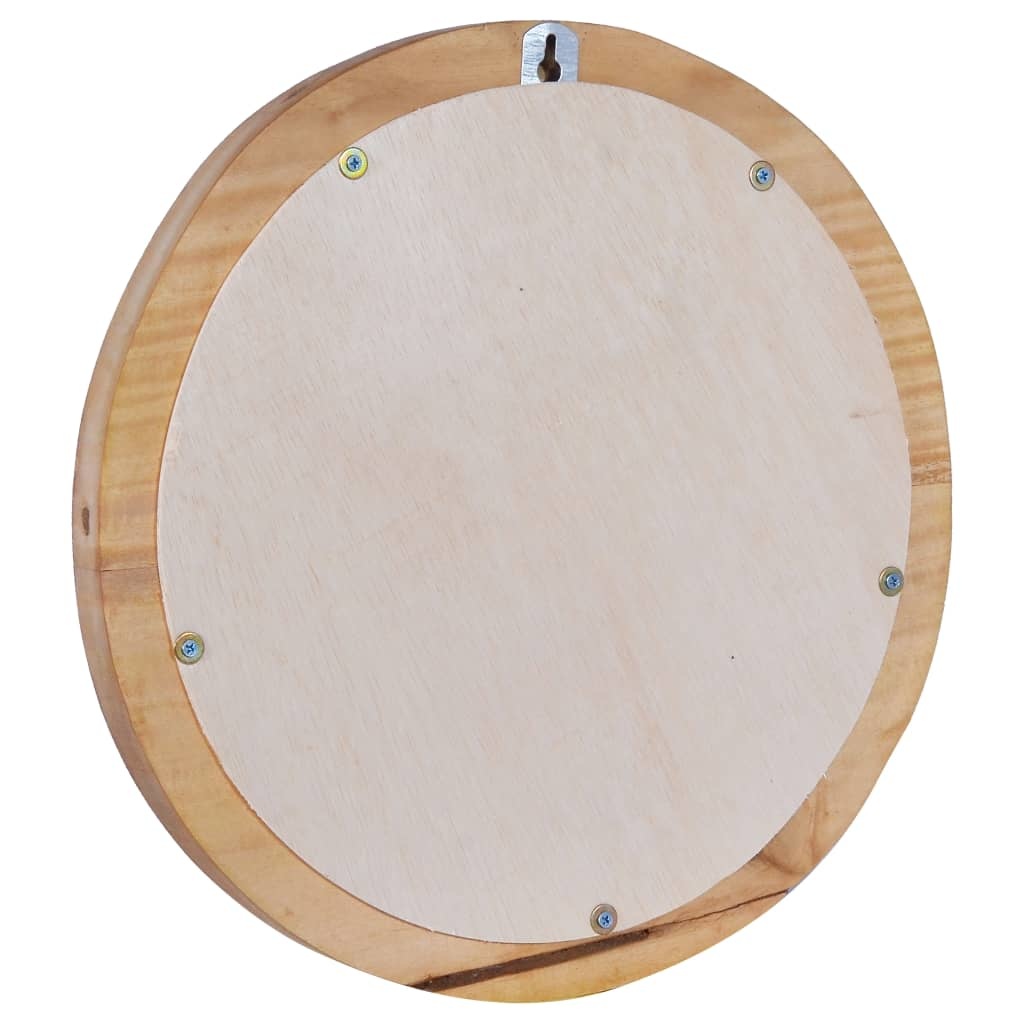 vidaXL Wandspiegel rond 40 cm teakhout