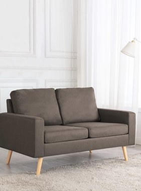 VidaXL Tweezitsbank stof taupe