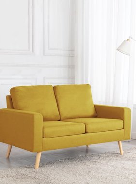 VidaXL Tweezitsbank stof geel