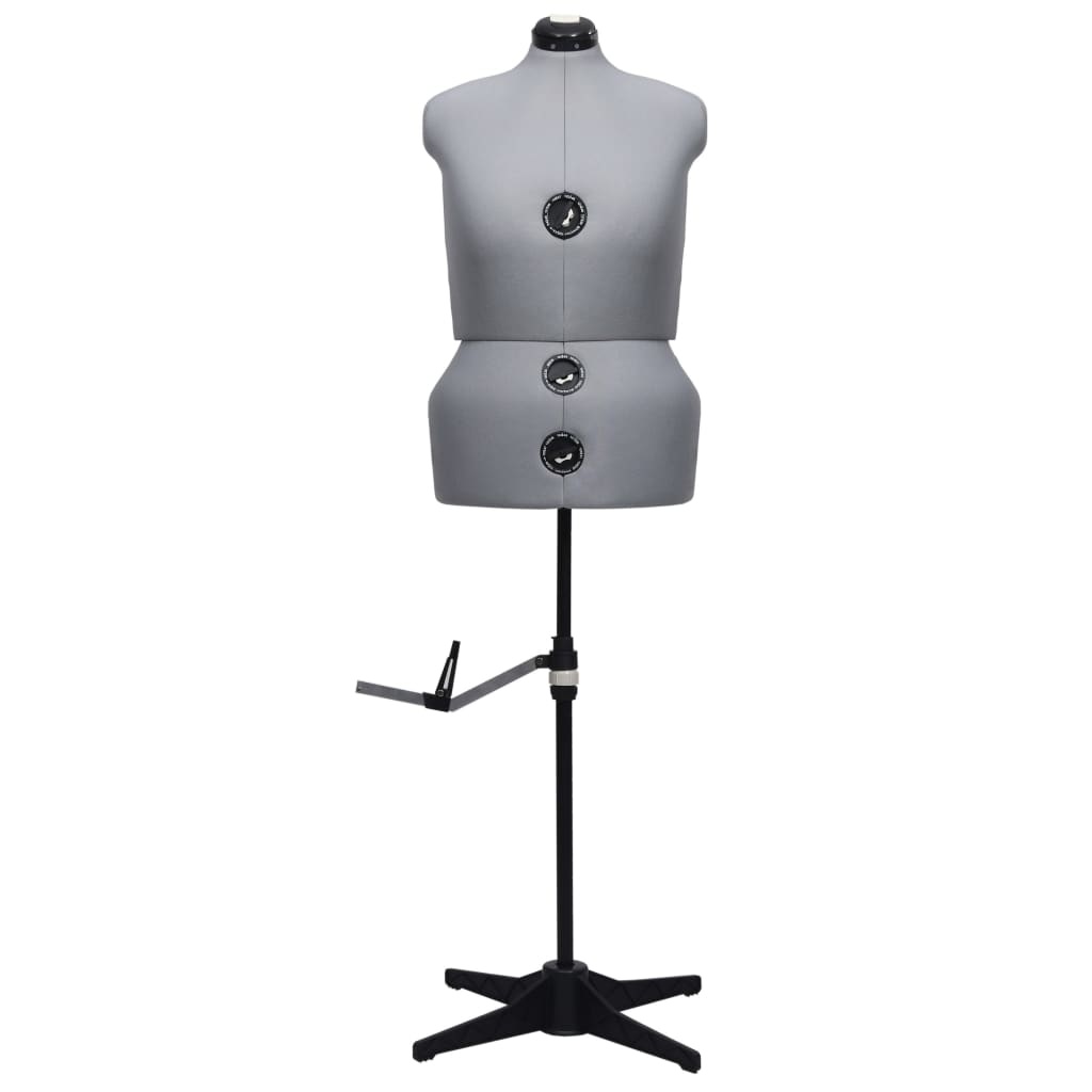 VidaXL Paspop verstelbaar vrouw maat 44-50 L grijs