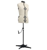 VidaXL Paspop verstelbaar vrouw maat 40-46 M crèmekleurig