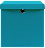 vidaXL Opbergboxen met deksels 4 st 32x32x32 cm stof babyblauw