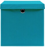 VidaXL Opbergboxen met deksels 4 st 32x32x32 cm stof babyblauw