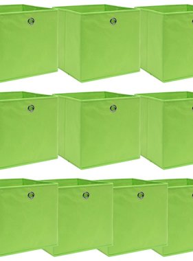 vidaXL Opbergboxen 10 st 32x32x32 cm stof groen