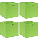 VidaXL Opbergboxen 4 st 32x32x32 cm stof groen