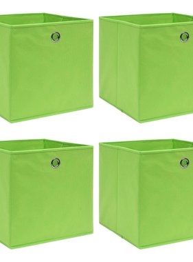 vidaXL Opbergboxen 4 st 32x32x32 cm stof groen