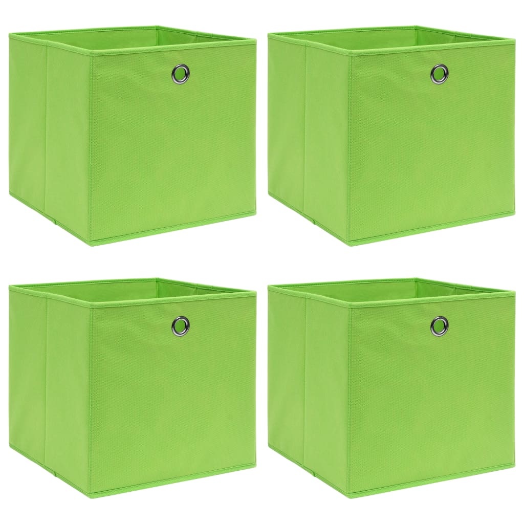 VidaXL Opbergboxen 4 st 32x32x32 cm stof groen