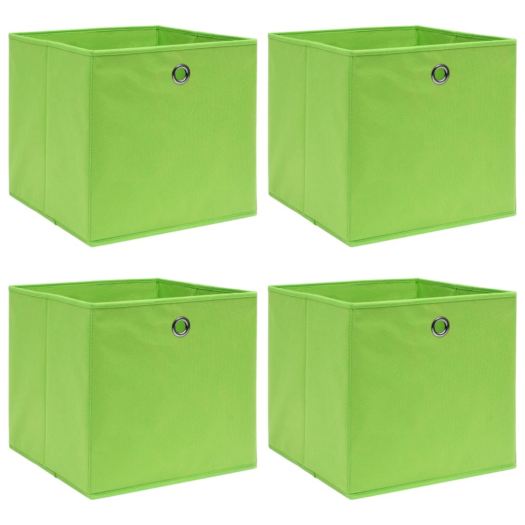 vidaXL Opbergboxen 4 st 32x32x32 cm stof groen