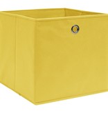 vidaXL Opbergboxen 10 st 32x32x32 cm stof geel