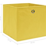 vidaXL Opbergboxen 10 st 32x32x32 cm stof geel