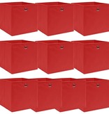 vidaXL Opbergboxen 10 st 32x32x32 cm stof rood