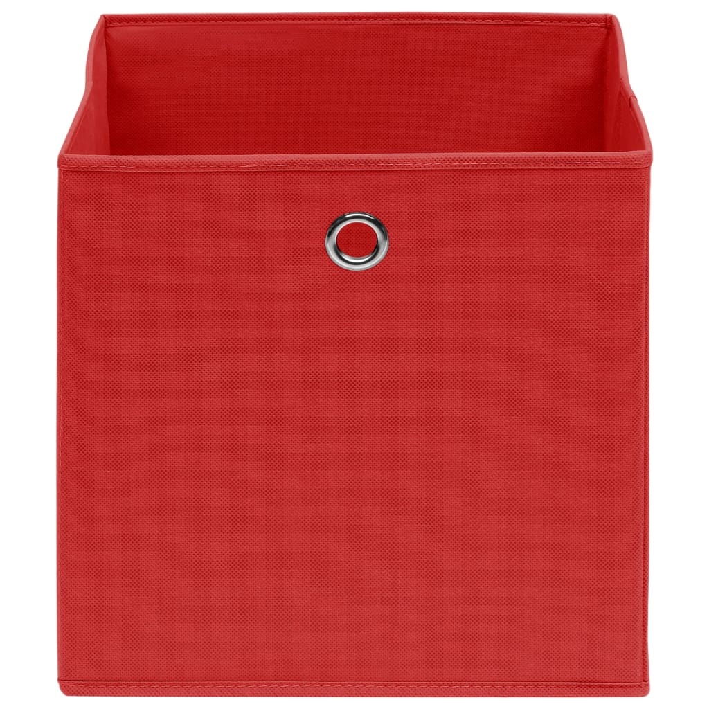 VidaXL Opbergboxen 10 st 32x32x32 cm stof rood
