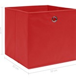 VidaXL Opbergboxen 10 st 32x32x32 cm stof rood