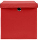 VidaXL Opbergboxen met deksels 4 st 32x32x32 cm stof rood