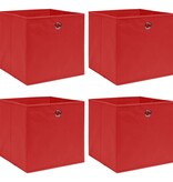 VidaXL Opbergboxen 4 st 32x32x32 cm stof rood