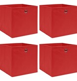 vidaXL Opbergboxen 4 st 32x32x32 cm stof rood