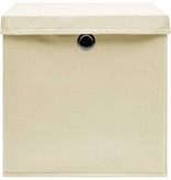 VidaXL Opbergboxen met deksel 10 st 32x32x32 cm stof crème
