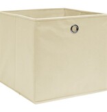 vidaXL Opbergboxen 10 st 32x32x32 cm stof crème