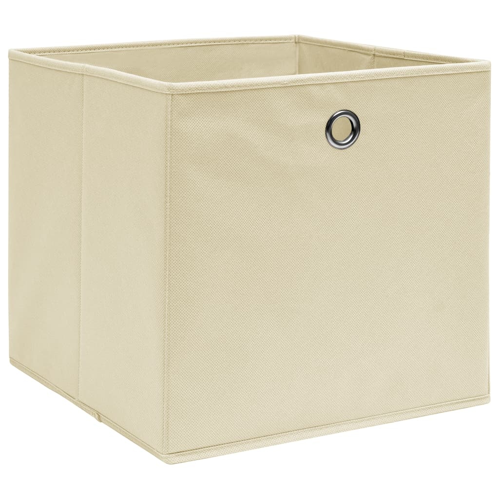 VidaXL Opbergboxen 10 st 32x32x32 cm stof crème