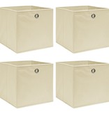 vidaXL Opbergboxen 4 st 32x32x32 cm stof crème