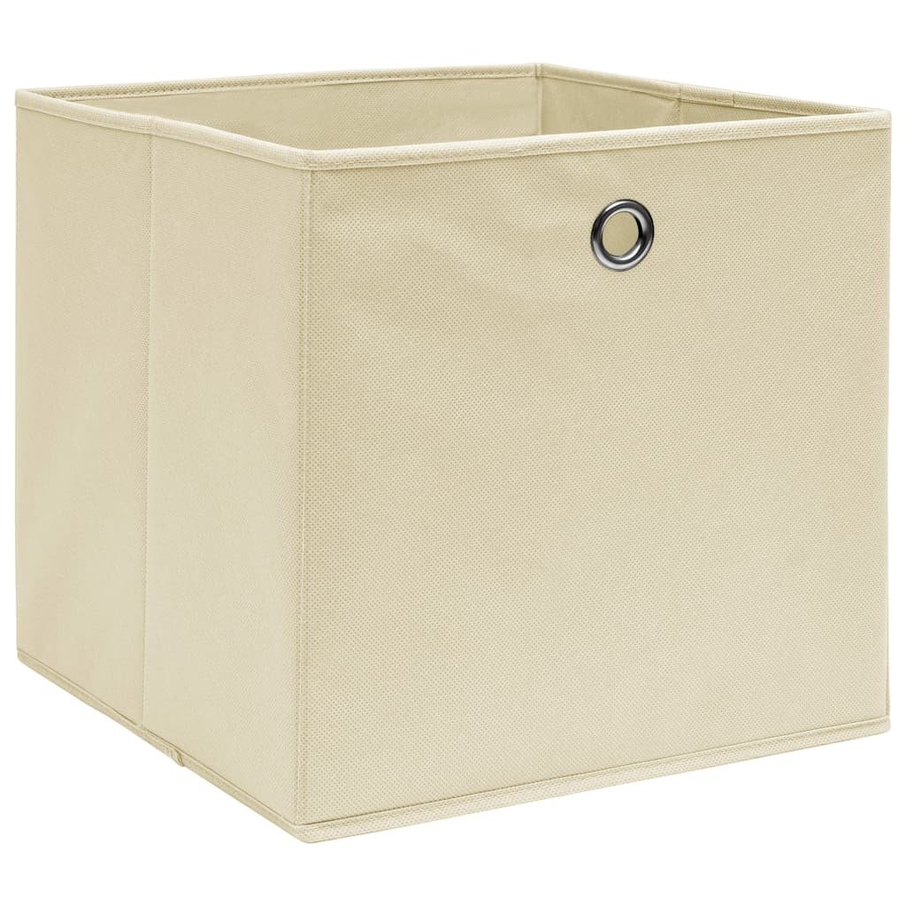 vidaXL Opbergboxen 4 st 32x32x32 cm stof crème