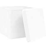 VidaXL Opbergboxen met deksels 10 st 32x32x32 cm stof wit