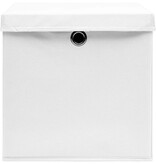 VidaXL Opbergboxen met deksels 10 st 32x32x32 cm stof wit