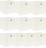 VidaXL Opbergboxen 10 st 32x32x32 cm stof wit