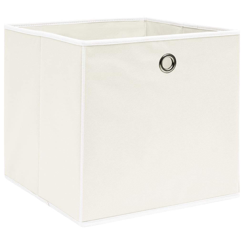 VidaXL Opbergboxen 10 st 32x32x32 cm stof wit