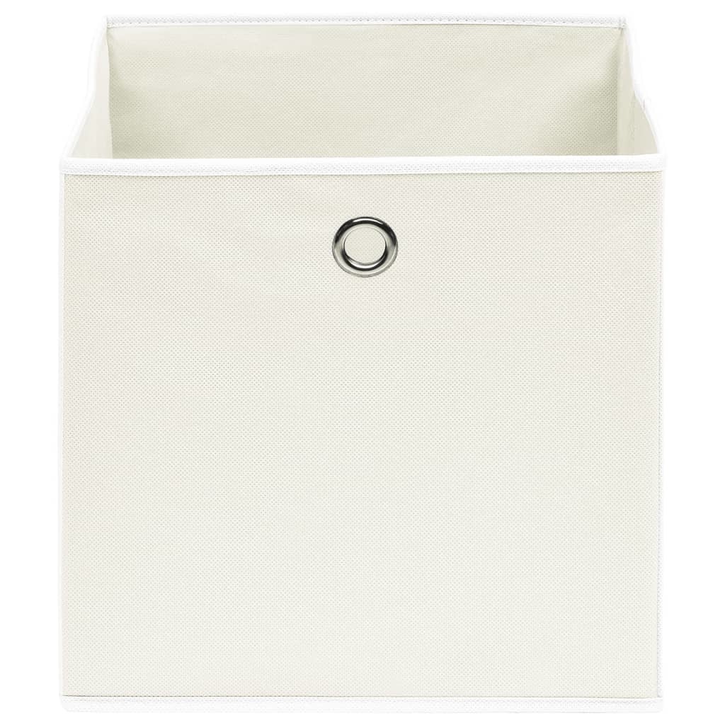 VidaXL Opbergboxen 10 st 32x32x32 cm stof wit
