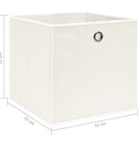 VidaXL Opbergboxen 10 st 32x32x32 cm stof wit