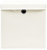 VidaXL Opbergboxen met deksel 4 st 32x32x32 cm stof wit