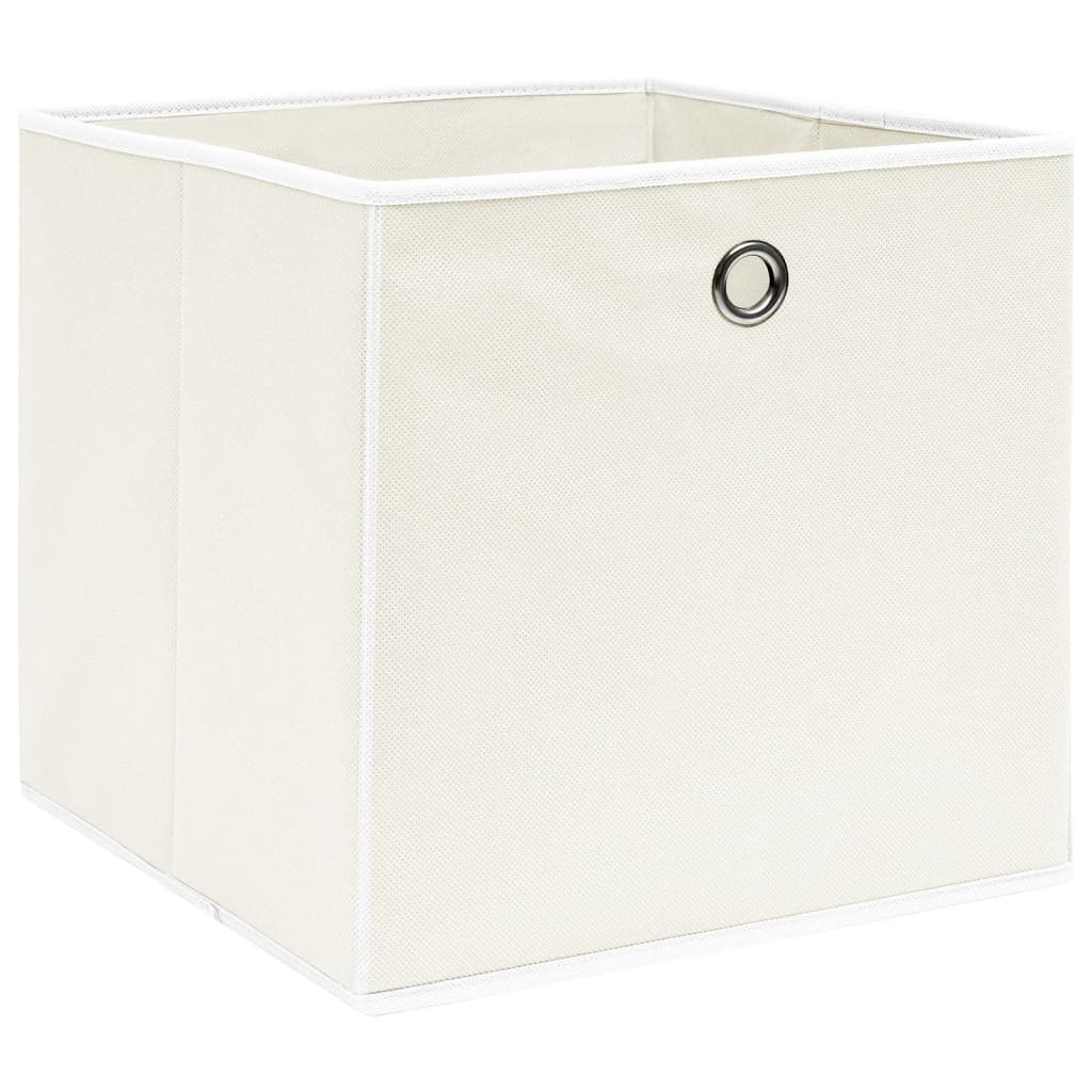 VidaXL Opbergboxen 4 st 32x32x32 cm stof wit