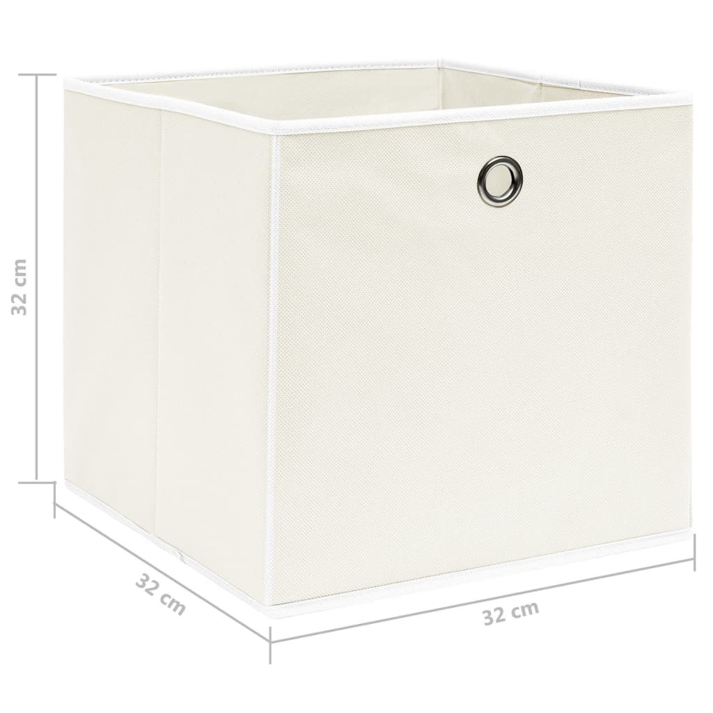 VidaXL Opbergboxen 4 st 32x32x32 cm stof wit