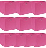 vidaXL Opbergboxen 10 st 32x32x32 cm stof roze