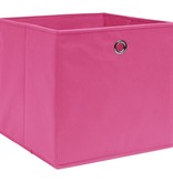 vidaXL Opbergboxen 10 st 32x32x32 cm stof roze