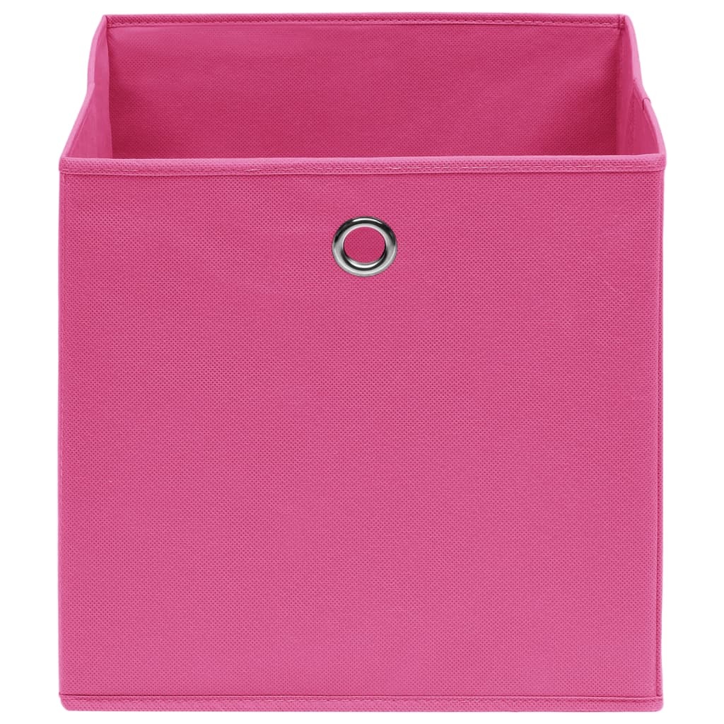 VidaXL Opbergboxen 10 st 32x32x32 cm stof roze